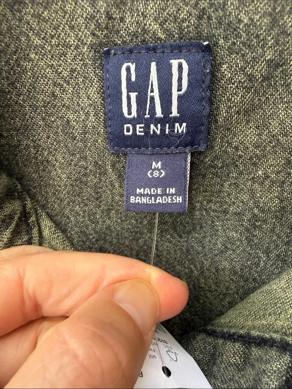 GAP Washed Charcoal Button-Down Denim Cotton Shirt